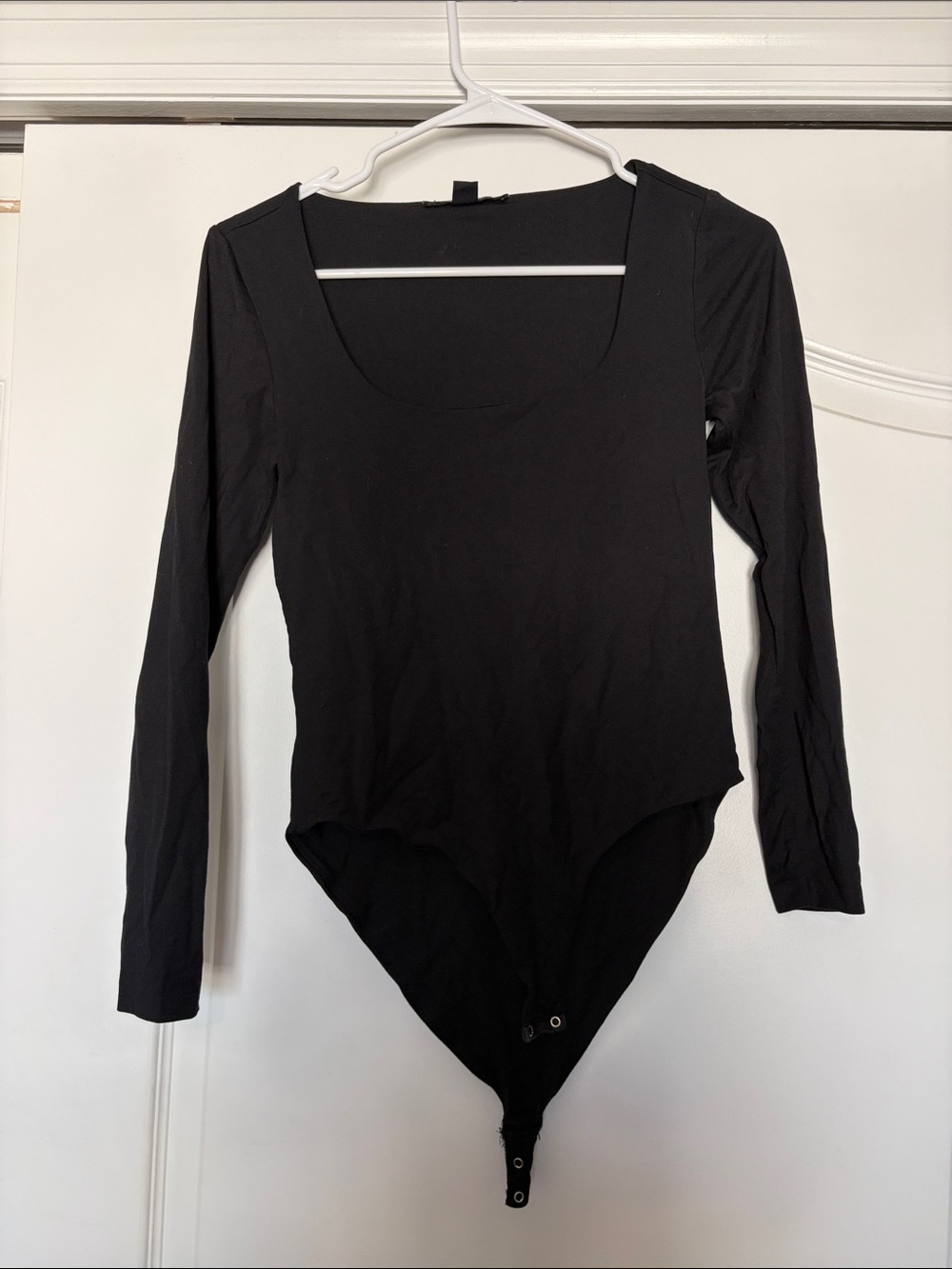 All Saints Black Long Sleeve Scoop Neck Bodysuit